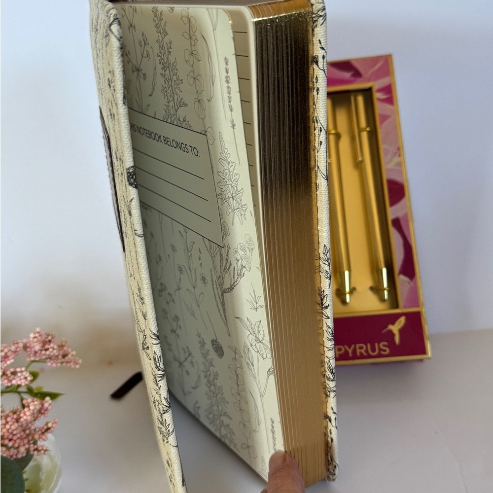 Papyrus Gold Pens with Floral Memo Set - Picture 2 of 3